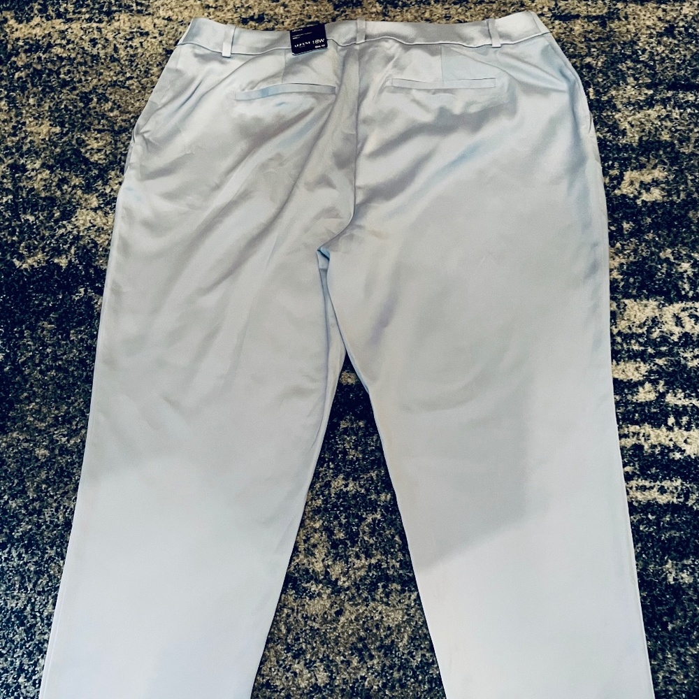 WOMANS 18W SLIM BLUE SATIN TROUSE NWT - Picture 3 of 7